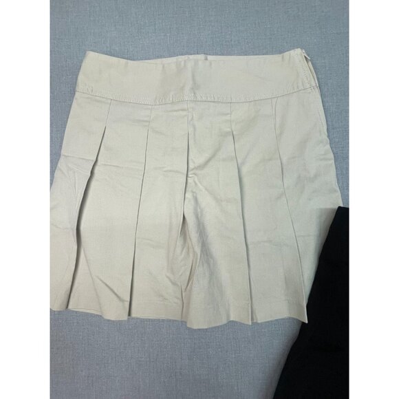 Lot of Two The Children's Place Girl's Black and Tan Side Zip Mini Uniform Skirt - Picture 3 of 11
